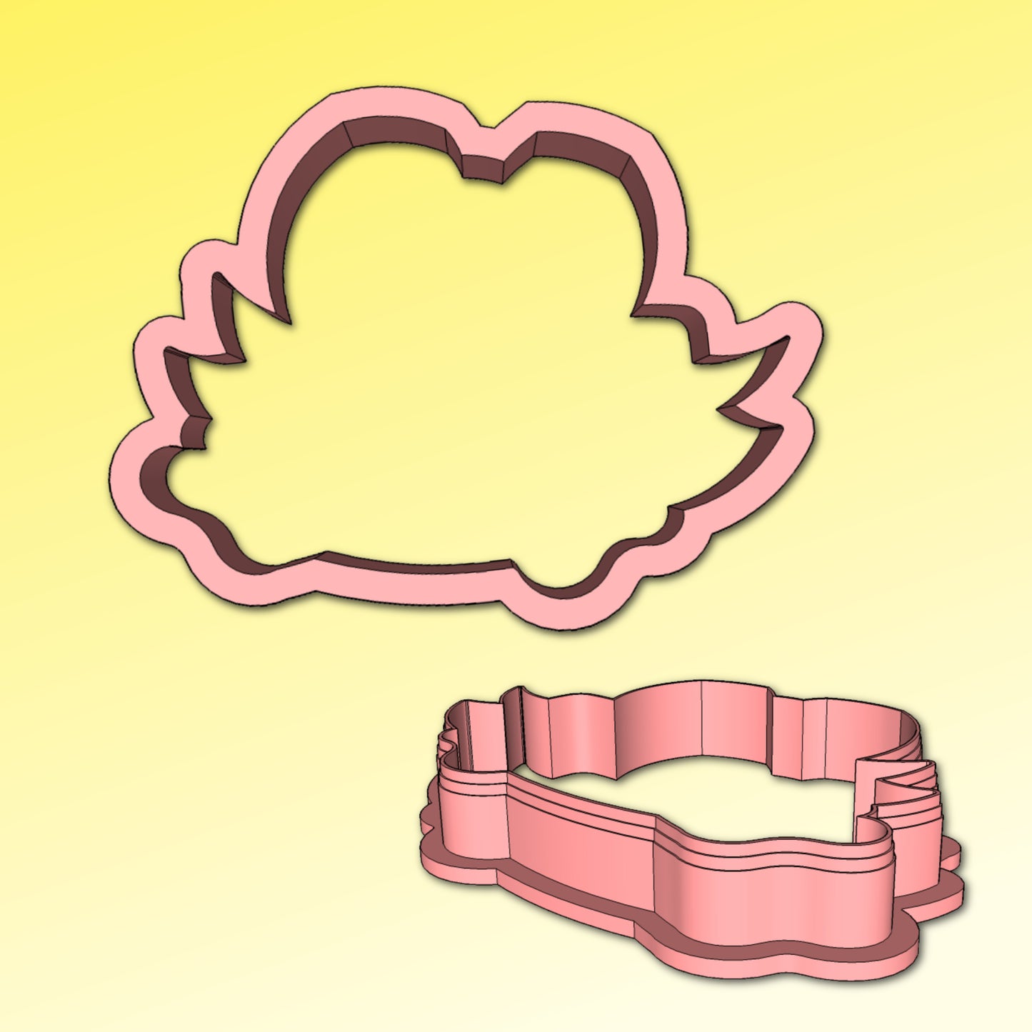 Easter Bunny with Banner Cookie Cutter, Easter Cookie Cutter