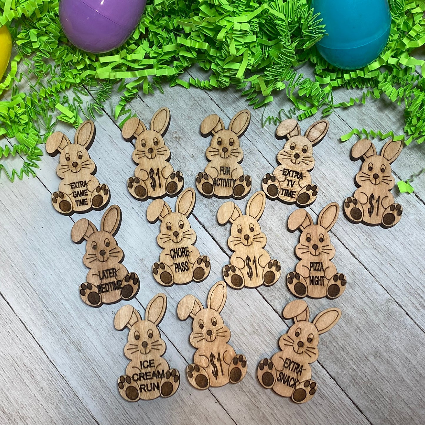 Easter Egg Tokens , Easter Basket Bunny Tokens, Easter Basket Items, Easter Egg Fillers, Easter Tokens