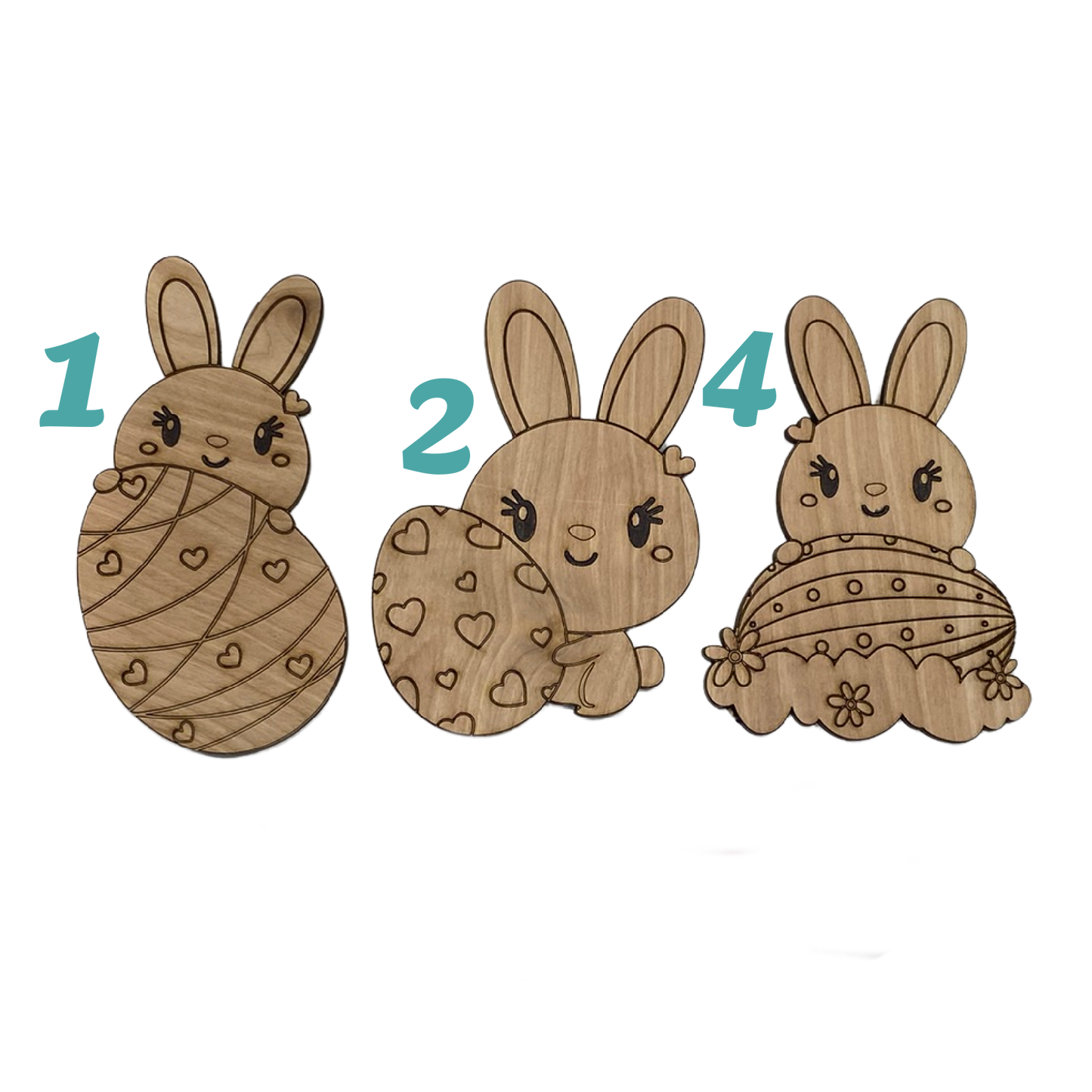 3 Piece Bunny DIY Paint Kit, Easter Gifts for Kids, Easter Tiered Tray Décor