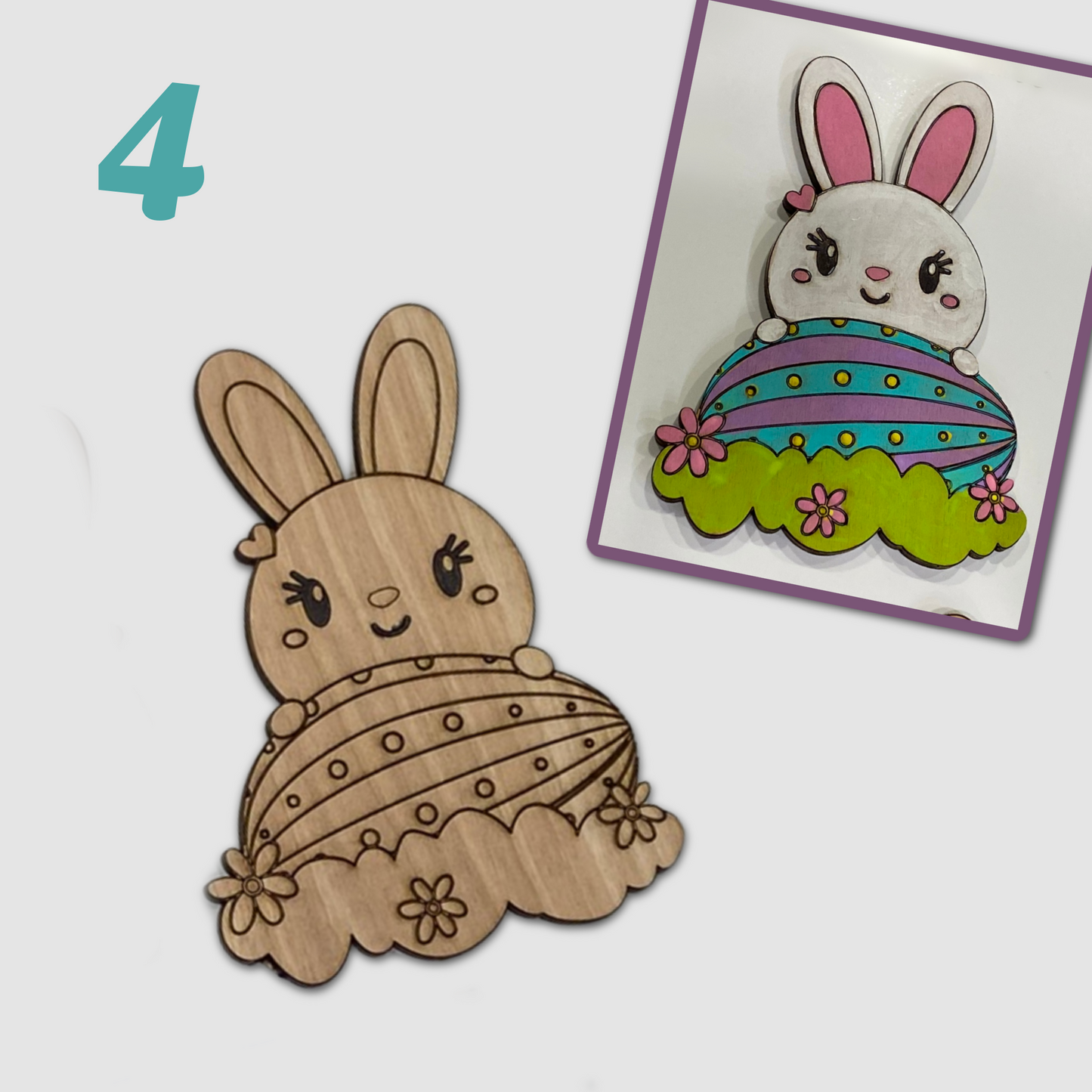Bunny DIY Paint Kit, Easter Gifts for Kids, Easter Tiered Tray Décor