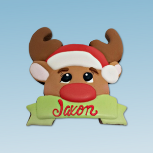 Reindeer with Banner Cookie Cutter, Christmas Cookie Cutters