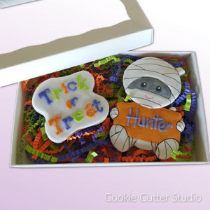 Mummy Boy Plaque Cookie Cutter, Halloween Cookie Cutter
