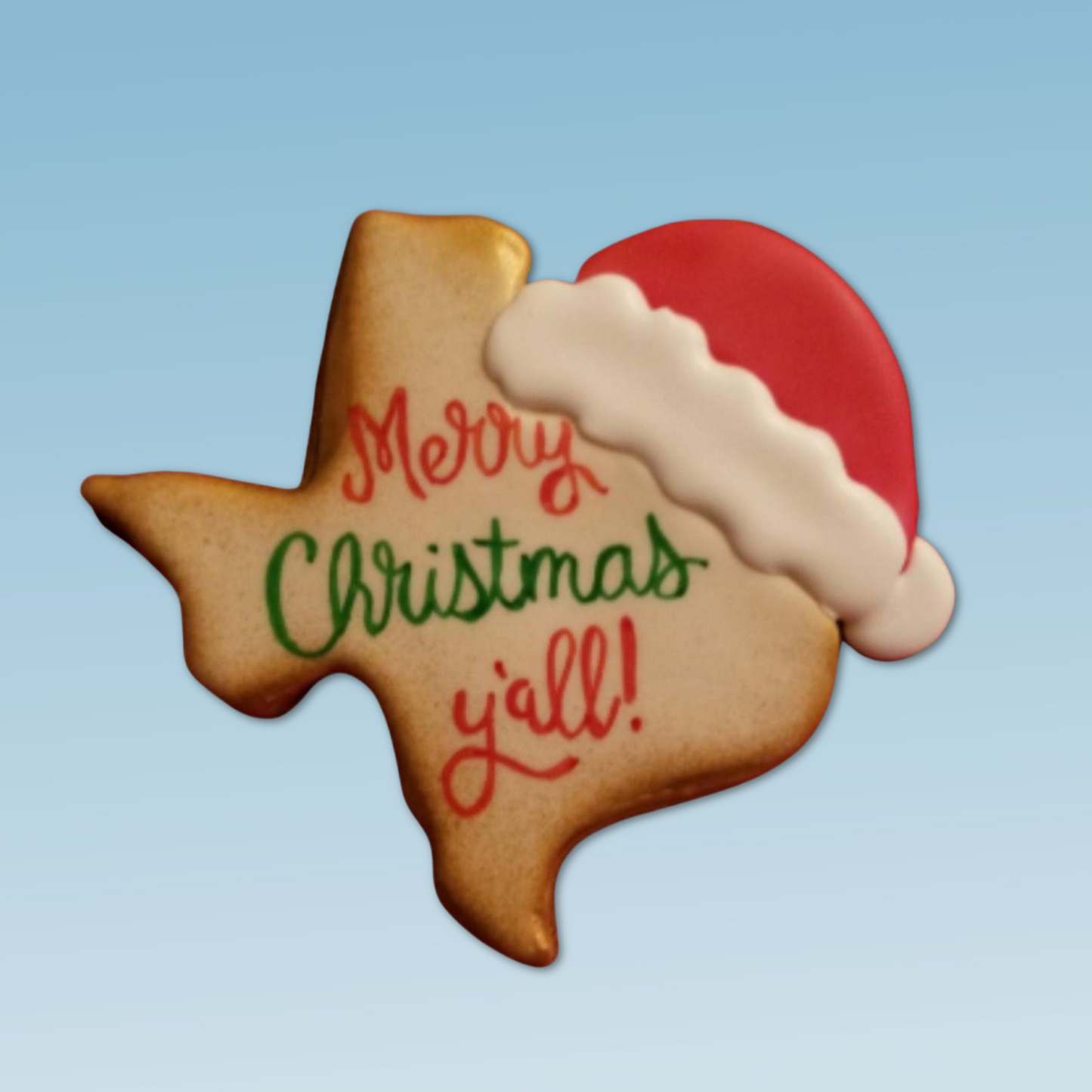 Texas with Santa Hat Cookie Cutter,  Christmas Cookie Cutter