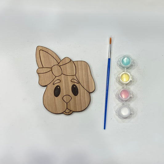 Girl Bunny DIY Paint Kit, Easter Gifts for Kids, Easter Tiered Tray Décor