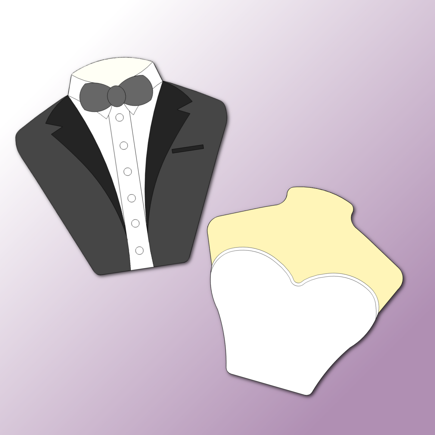 Bride and Groom Cookie Cutter Set, Wedding Cookie Cutter