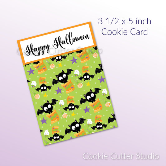 Halloween Cookie Card - Bat