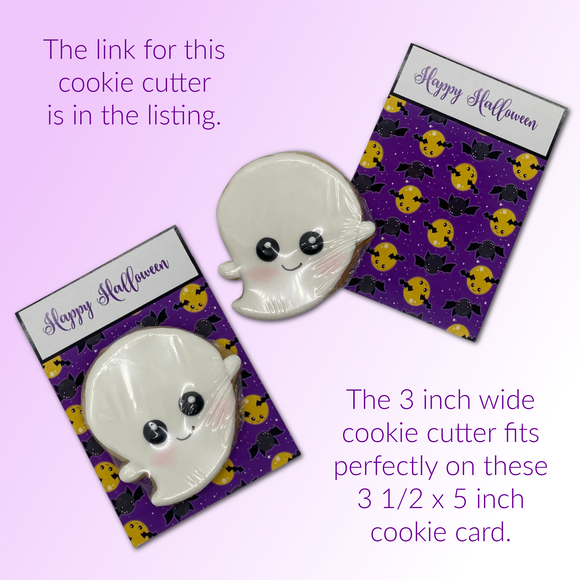 Halloween Cookie Card - Moon & Bats