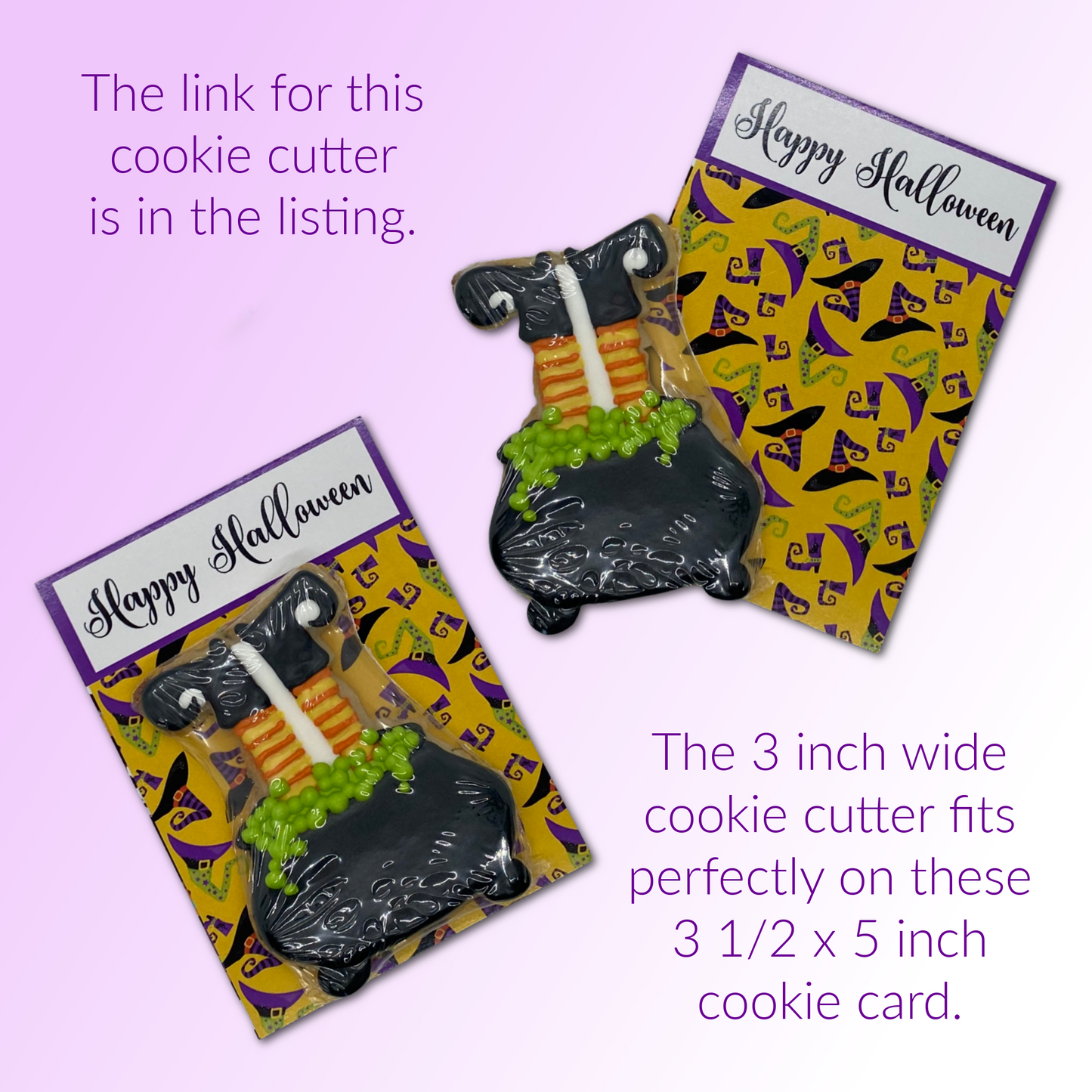 Halloween Cookie Card - Witch Hats