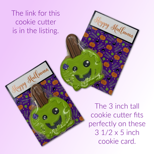 Halloween Cookie Card - Pumpkins and Spiders