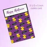 Halloween Cookie Card - Moon & Bats