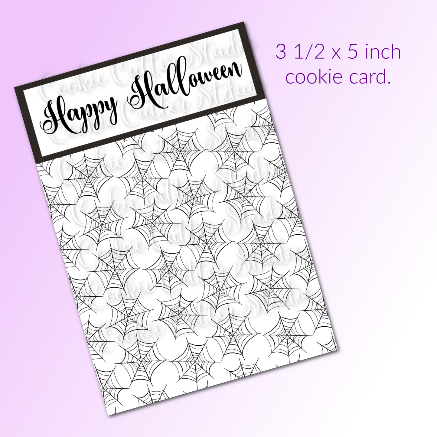 Halloween Cookie Card - Spider Web