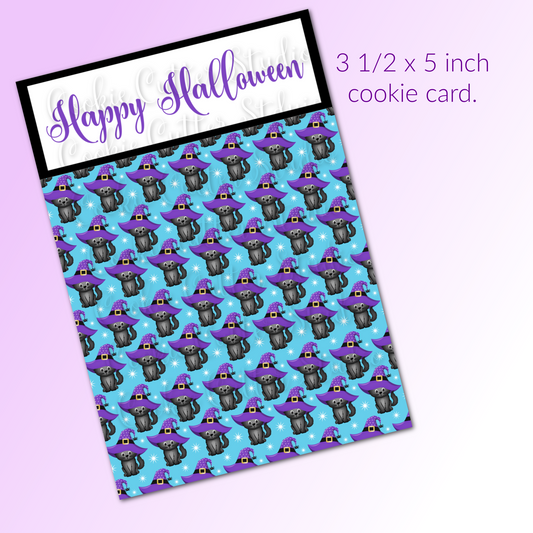 Halloween Cookie Card - Cat in a Witch Hat