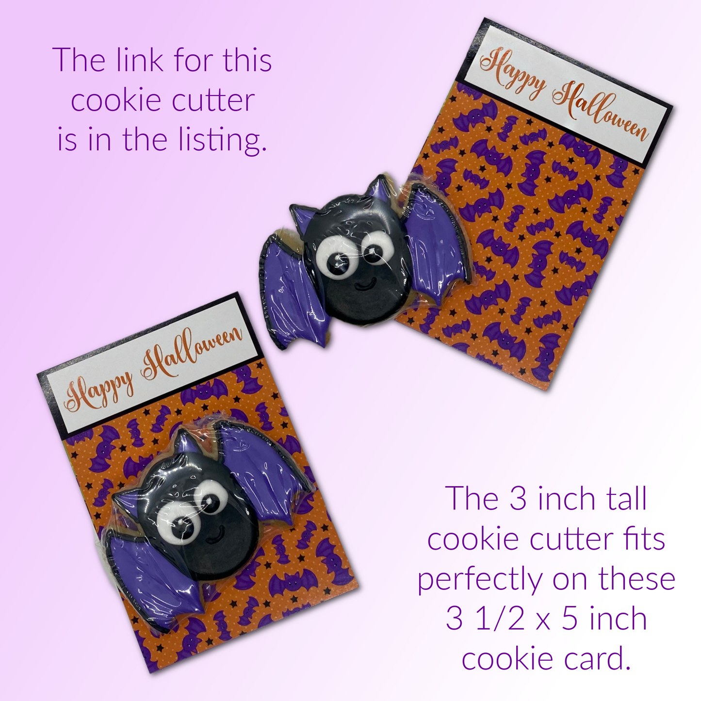 Halloween Cookie Card - Bat