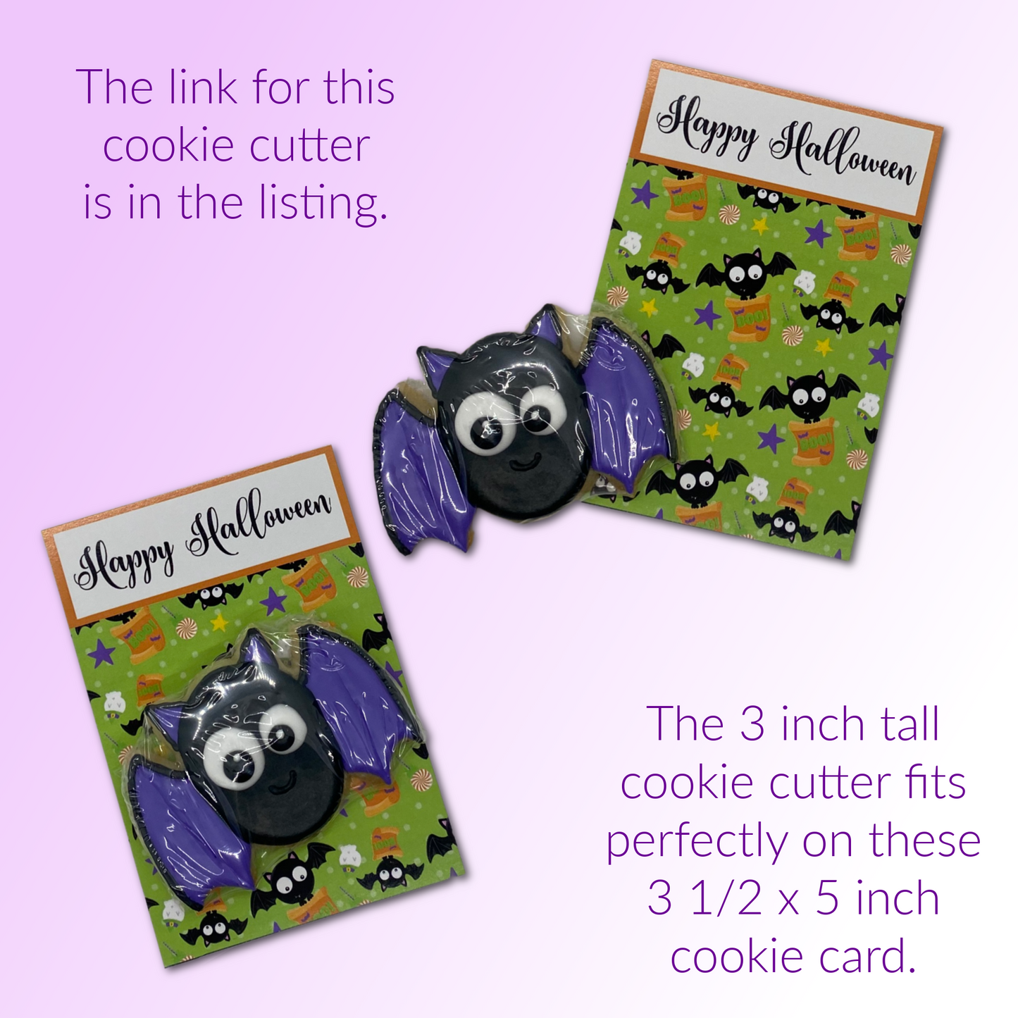 Halloween Cookie Card - Bat