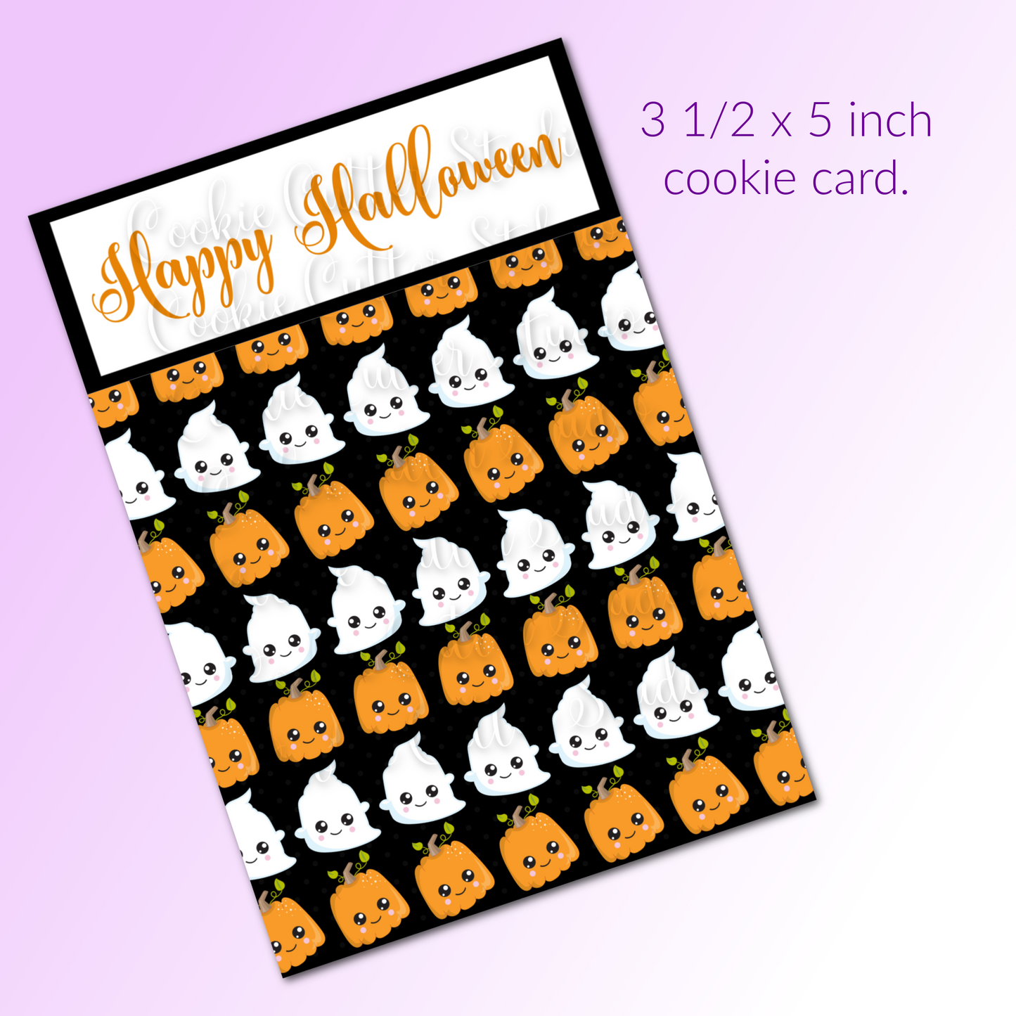 Halloween Cookie Card - Ghost & Pumpkin
