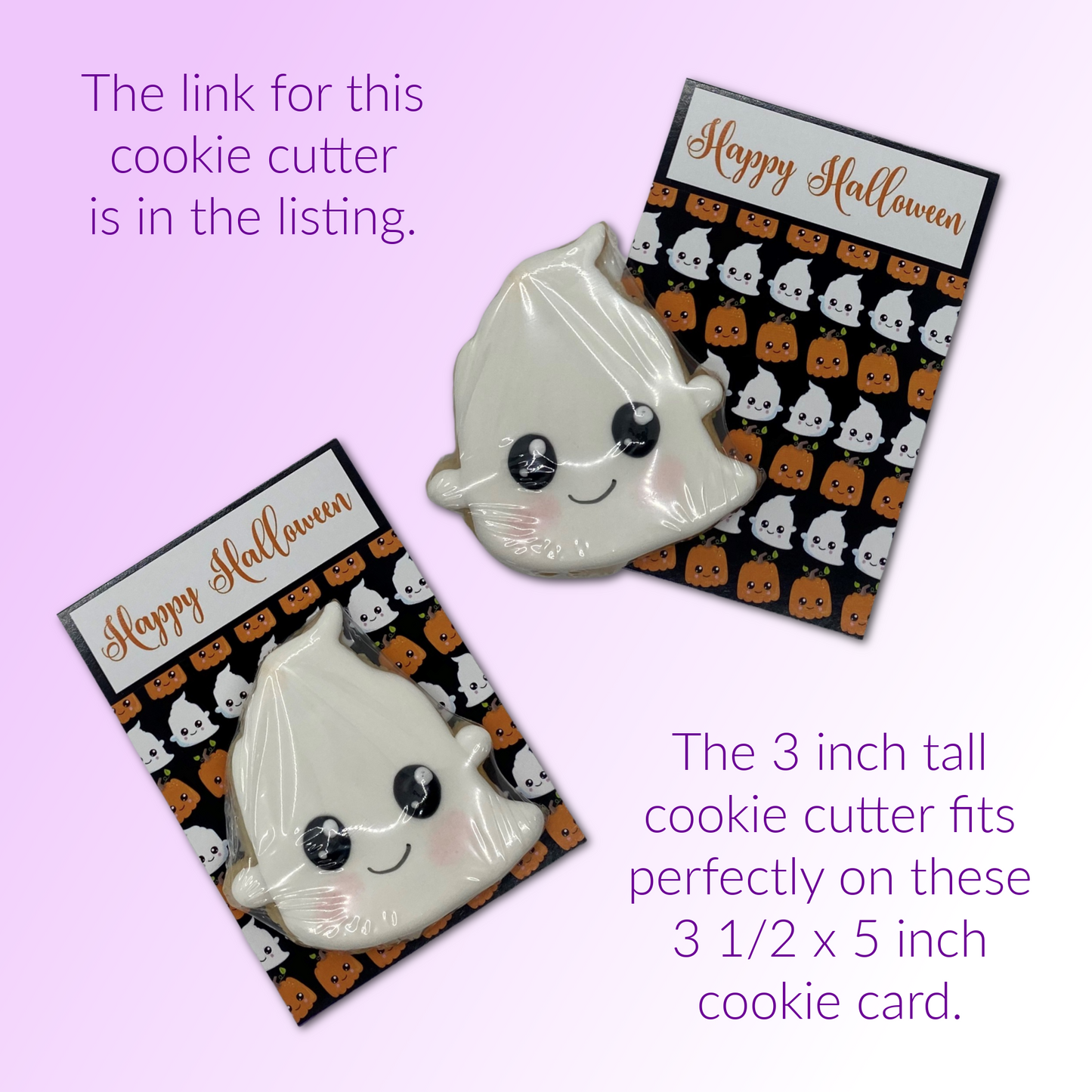 Halloween Cookie Card - Ghost & Pumpkin
