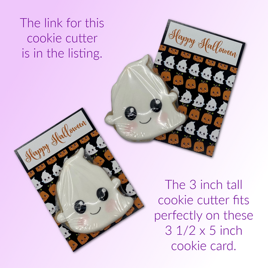 Halloween Cookie Card - Ghost & Pumpkin