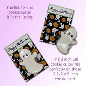 Halloween Cookie Card - Pumpkins and Ghost