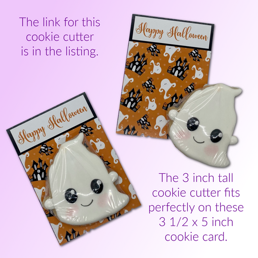 Halloween Cookie Card - Haunted House & Ghost