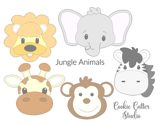 Safari Animal Cookie Cutter Set – Elephant, Giraffe, Lion, Monkey, Zebra – Large Jungle Theme Baking Tools for Kids’ Parties and Events