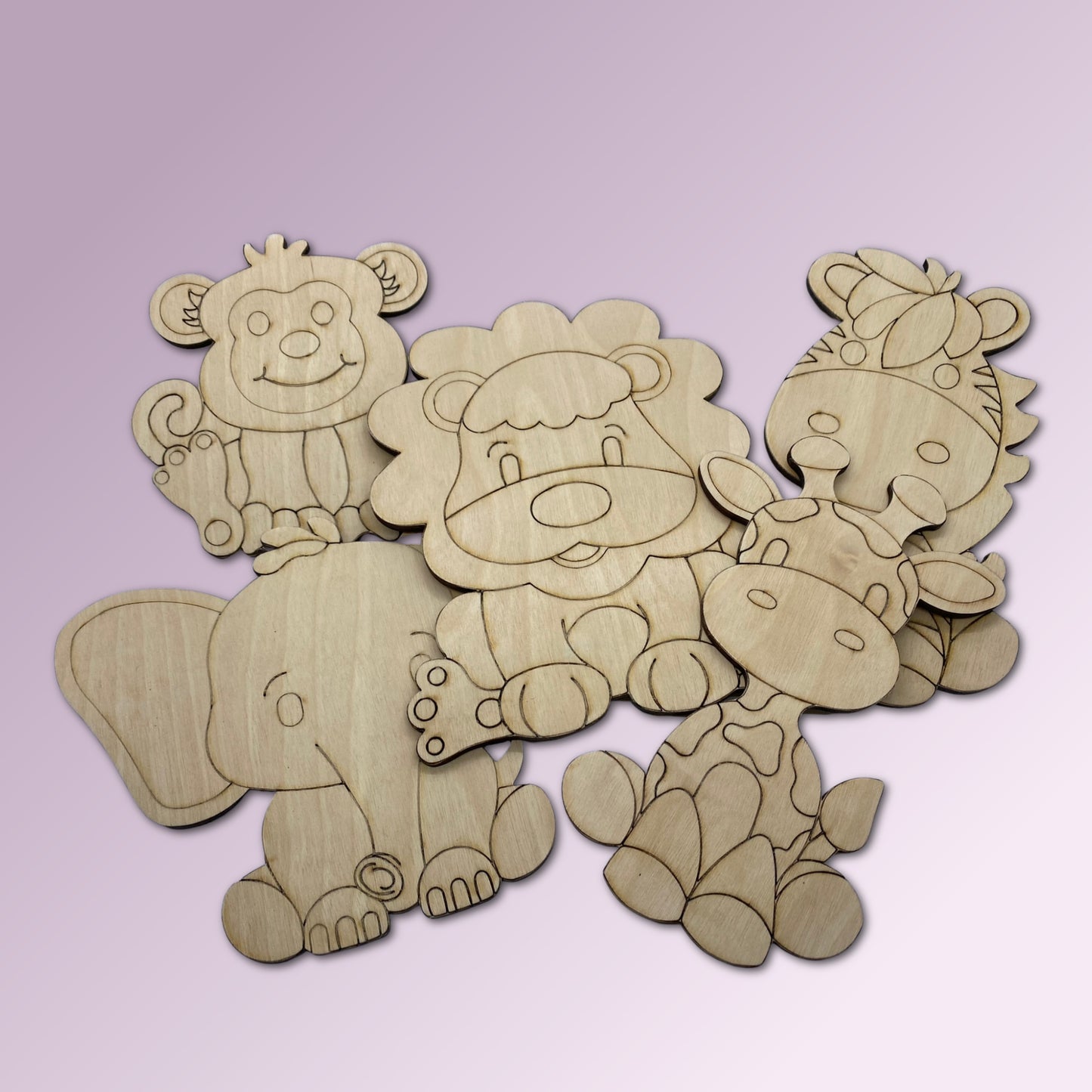 Safari Animal Party Favors, Jungle Animal Wood Cutouts