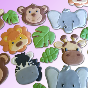 Safari Animal Cookie Cutter Set – Elephant, Giraffe, Lion, Monkey, Zebra – Large Jungle Theme Baking Tools for Kids’ Parties and Events