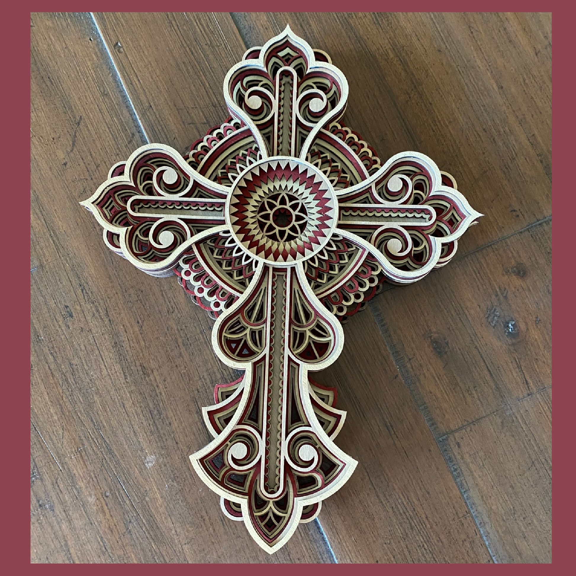 Burgany Mandala Wall Cross