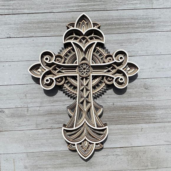 Mandala Wood Cross