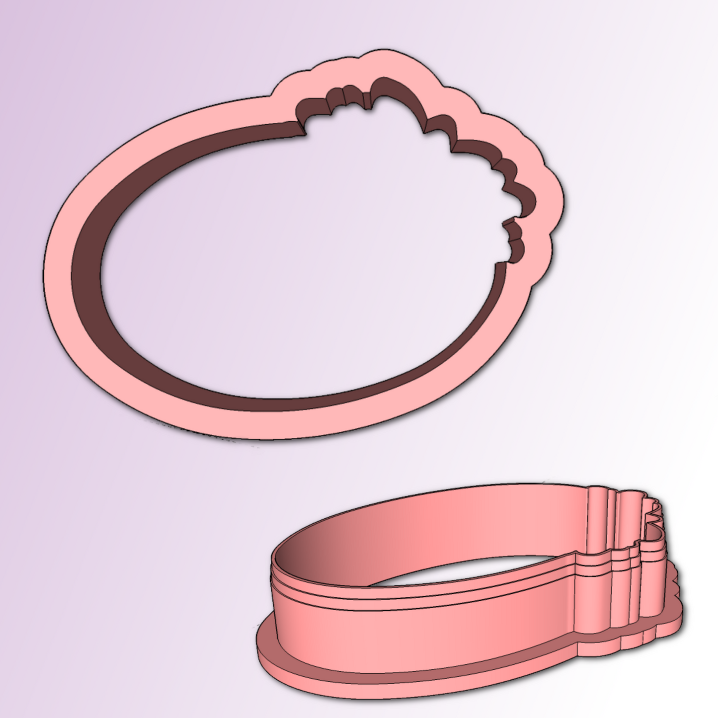Oval Floral Plaque Cookie Cutter