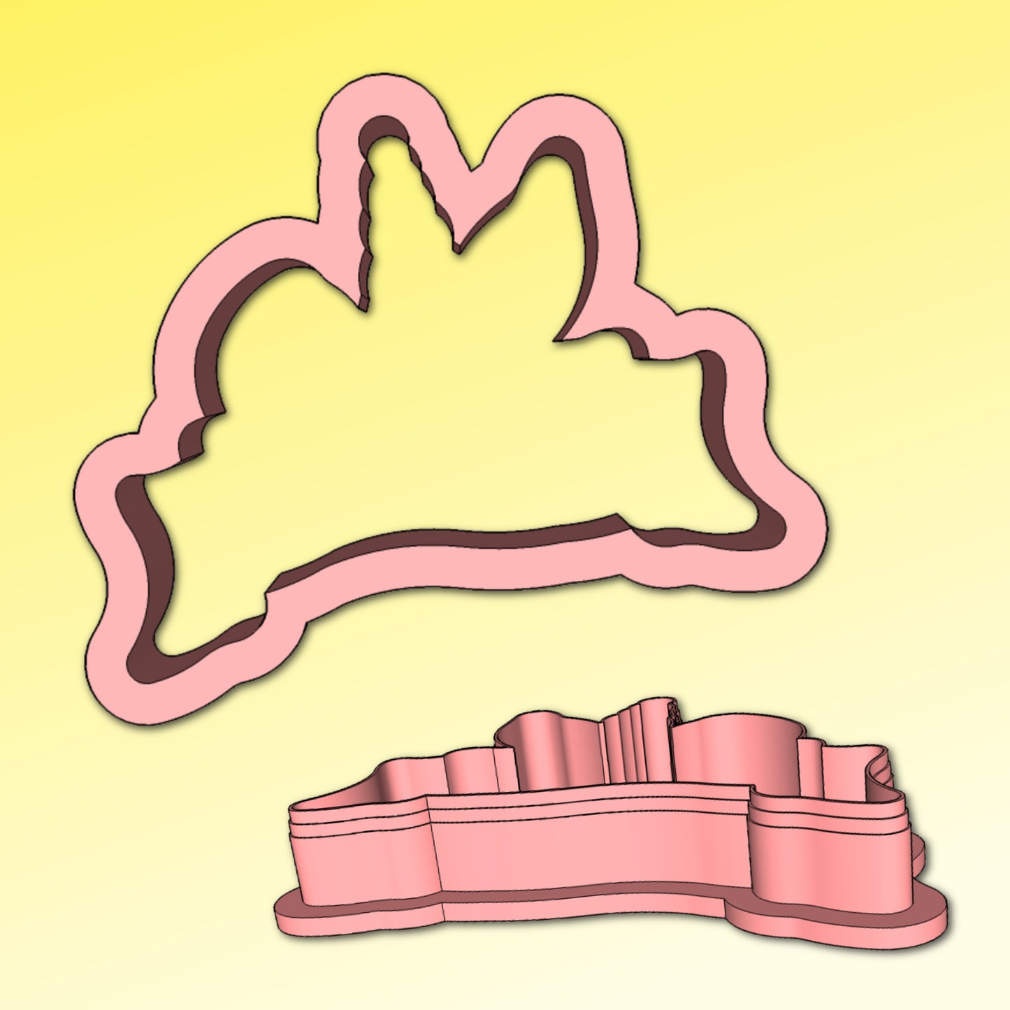 Unicorn Bunny Ears Plaque Cookie Cutter, Easter Cookie Cutter