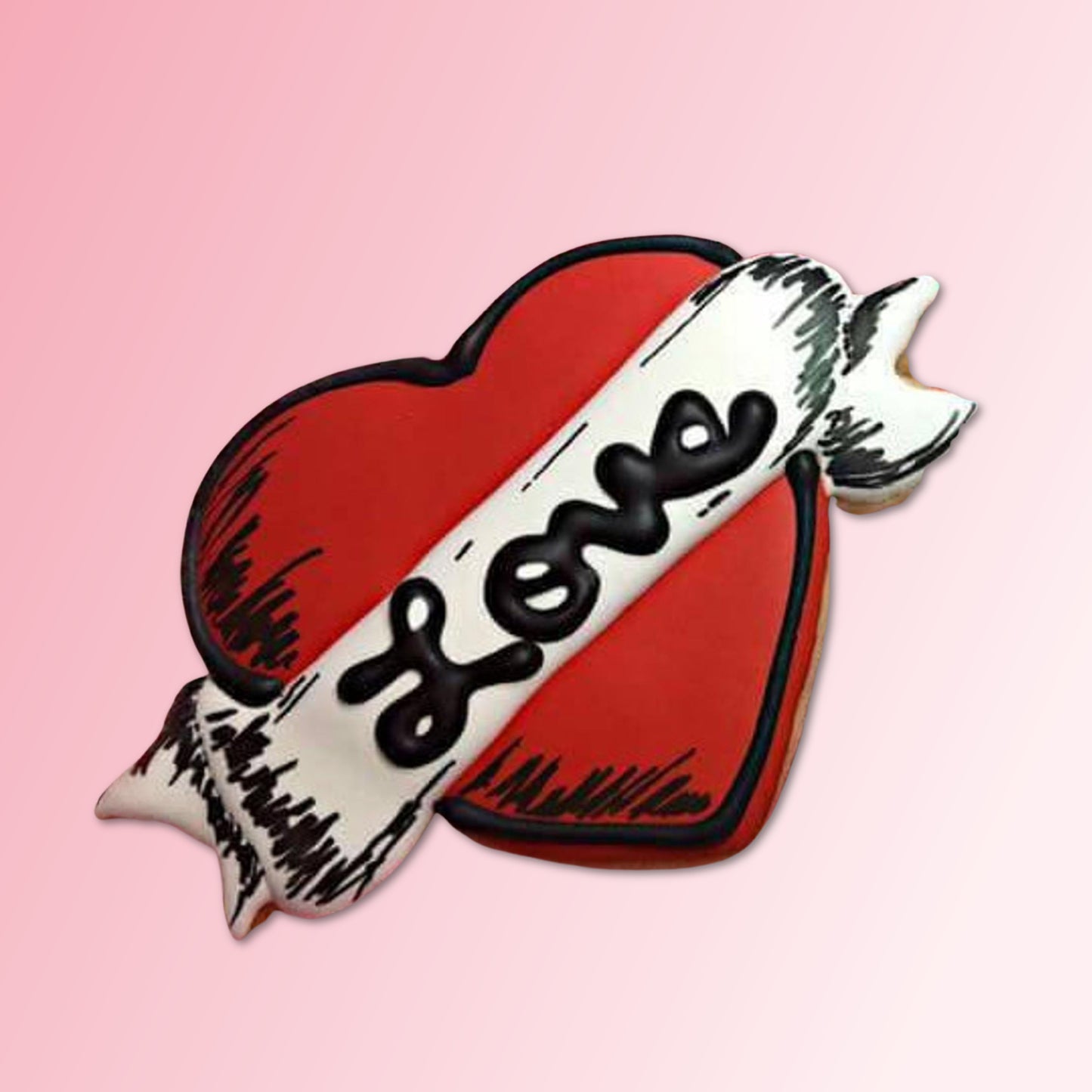 Heart with Banner Cookie Cutter, Valentine Cookie Cutter