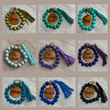 Wristlet Keychain, Bracelet Keychain, Personalized Wristlet Keychain, Engraved Keychain