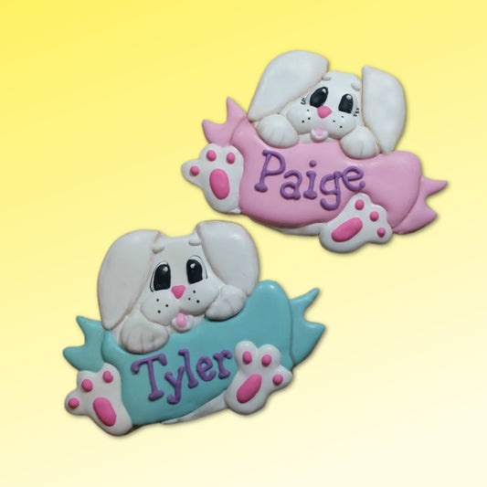 Easter Bunny with Banner Cookie Cutter, Easter Cookie Cutter