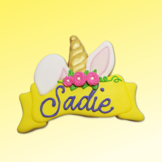 Unicorn Bunny Ears Plaque Cookie Cutter, Easter Cookie Cutter
