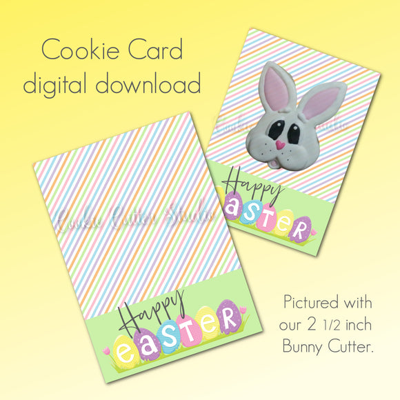 Happy Easter Cookie Card - Pastel Stripes