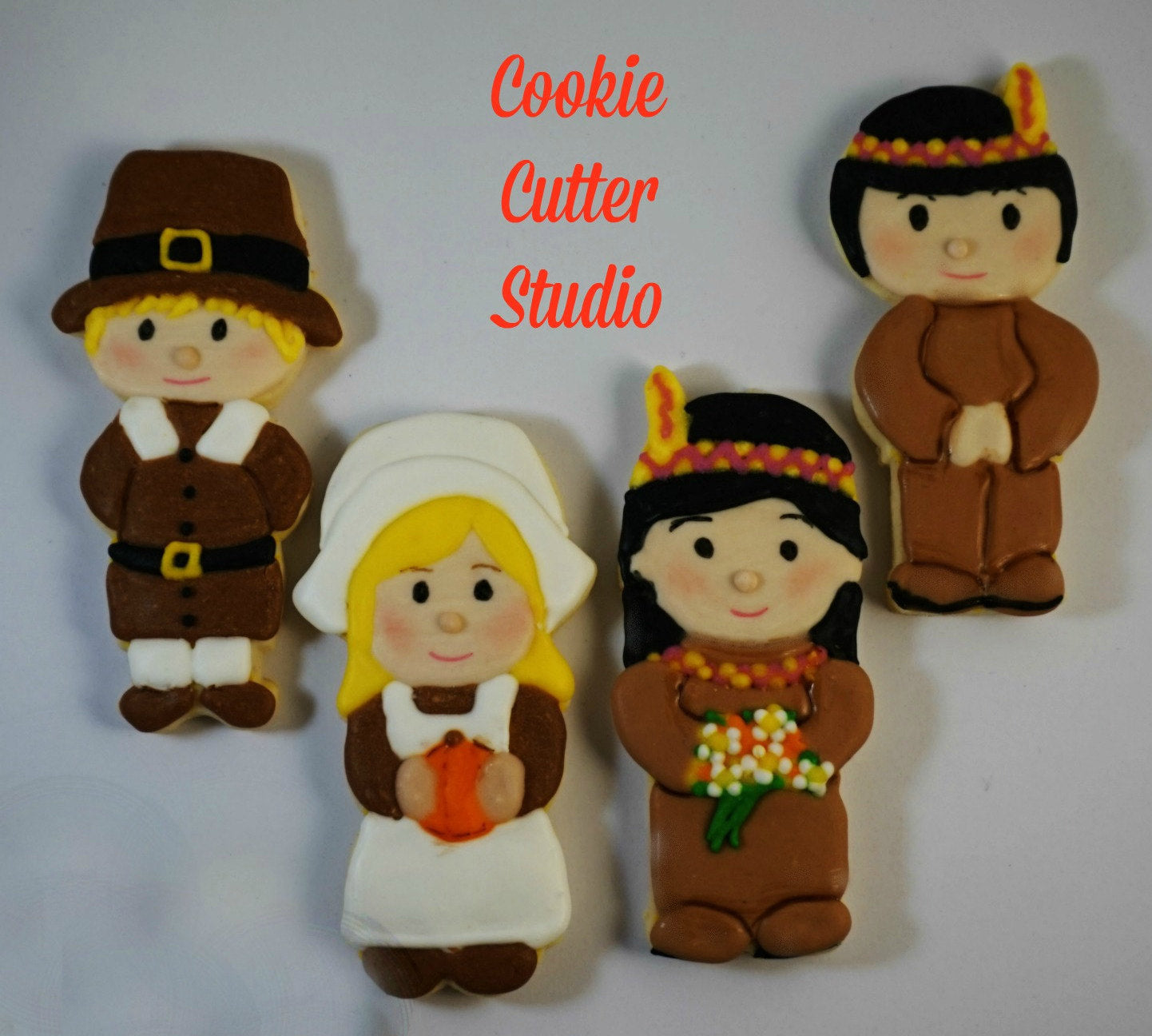Pilgrims and Indians Cookie Cutters, Thanksgiving Cookie Cutters