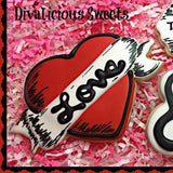 Heart with Banner Cookie Cutter, Valentine Cookie Cutter