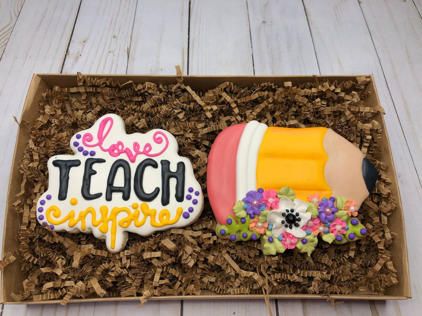 Floral Pencil and Plaque Cookie Cutter Set