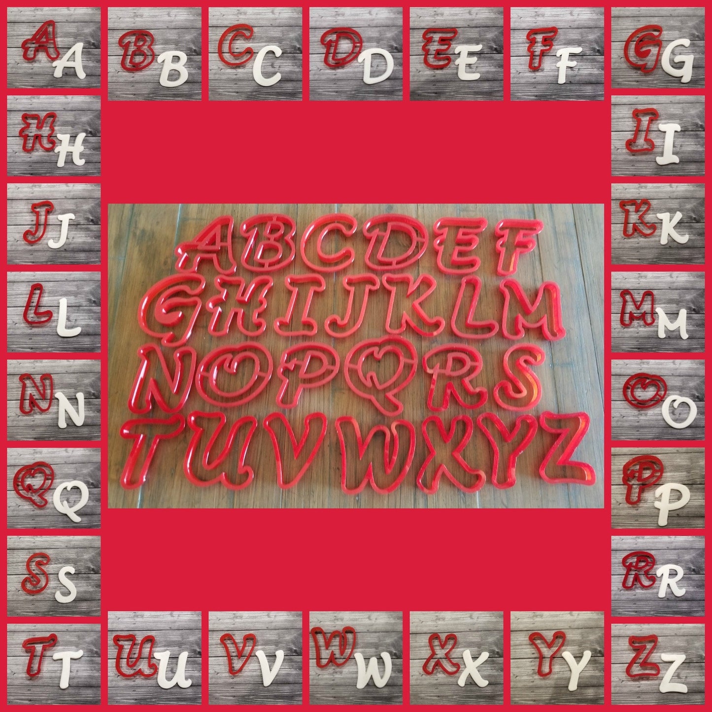 Alphabet Cookie Cutter Set, Uppercase Script Letters