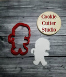 GingerBread Man with Santa Hat Cookie Cutter, Christmas Cookie Cutter