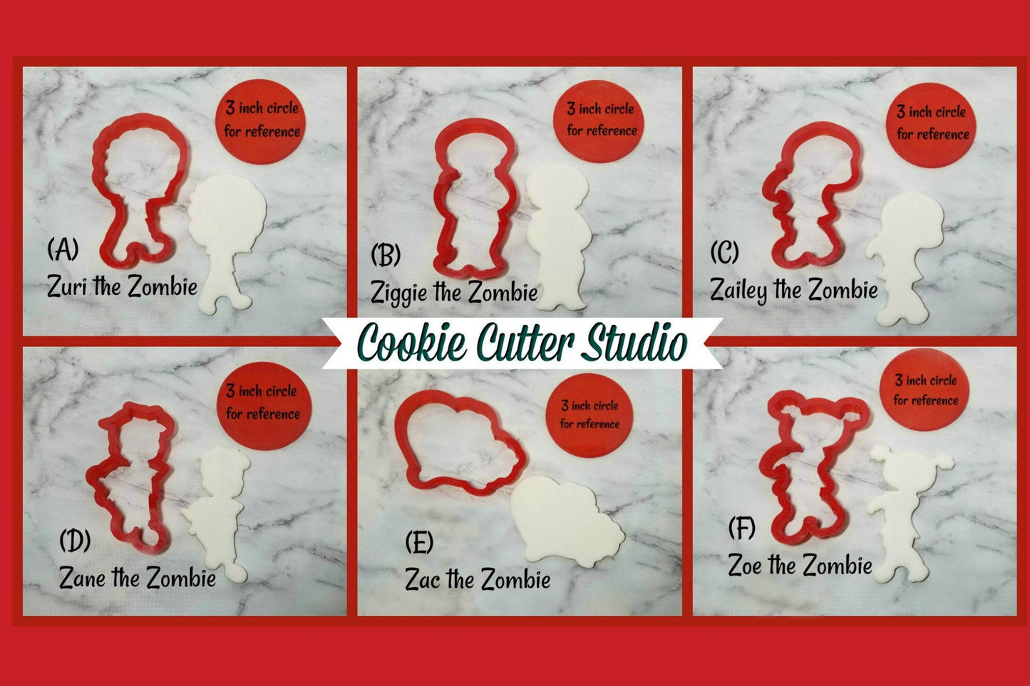 Zombie Cookie Cutter Set, Halloween Cookie Cutters