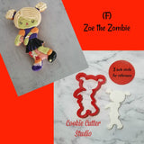 Zombie Girl Cookie Cutter, Halloween Cookie Cutters