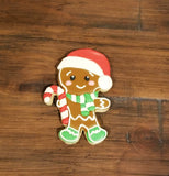 GingerBread Man with Santa Hat Cookie Cutter, Christmas Cookie Cutter