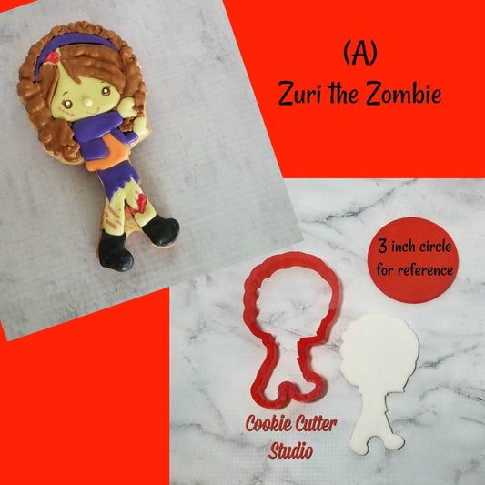 Zombie Girl Cookie Cutter, Halloween Cookie Cutters