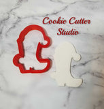 Santa Hat on Boot Cookie Cutter, Christmas Cookie Cutter
