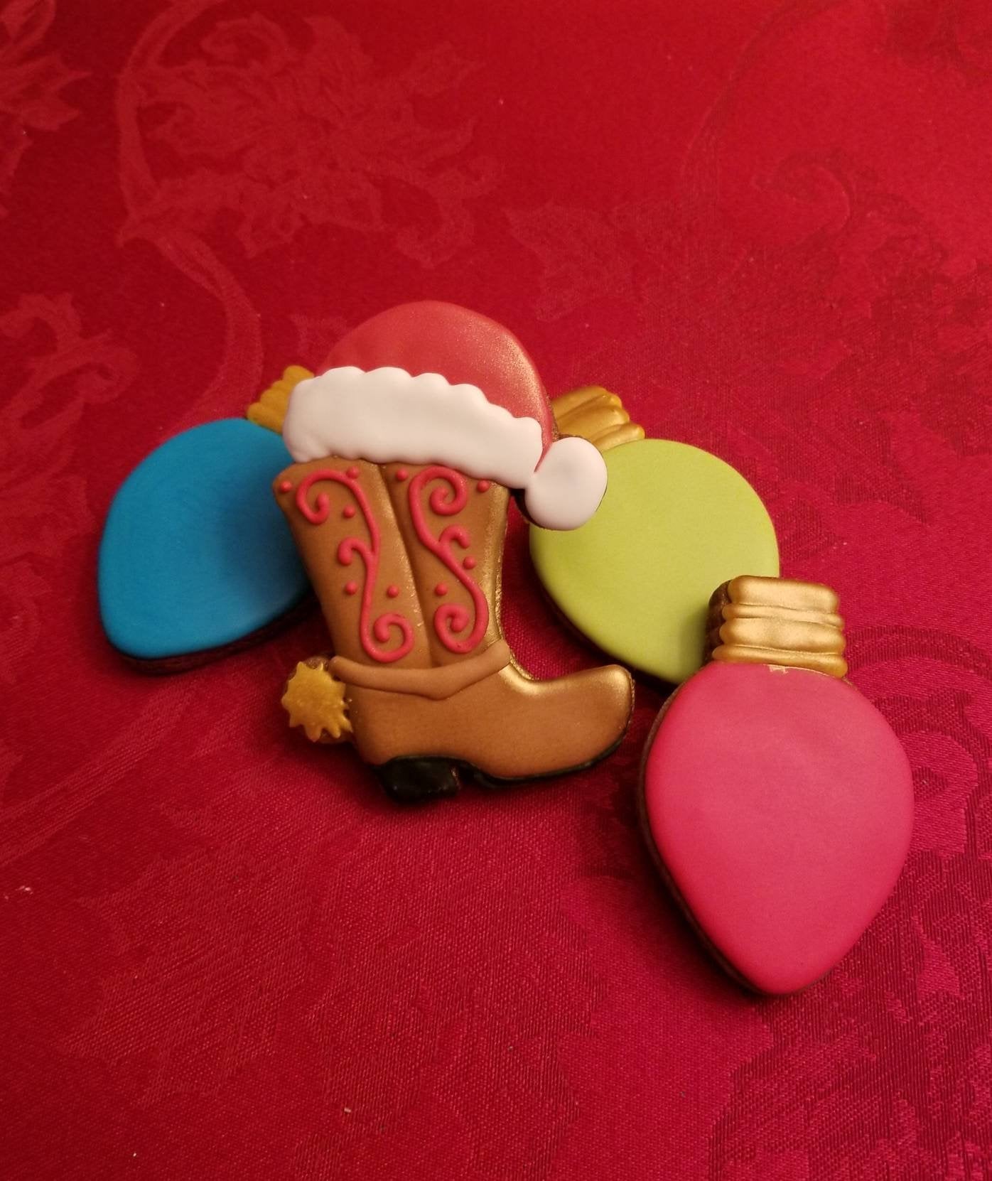 Santa Hat on Boot Cookie Cutter, Christmas Cookie Cutter