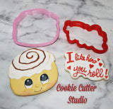 Cinnamon Roll Cookie Cutter, Valentine Cookie Cutter