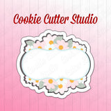 Floral Plaque Cookie Cutter, Baptism Cookie Cutter