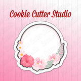 Floral Plaque Cookie Cutter, Baptism Cookie Cutter