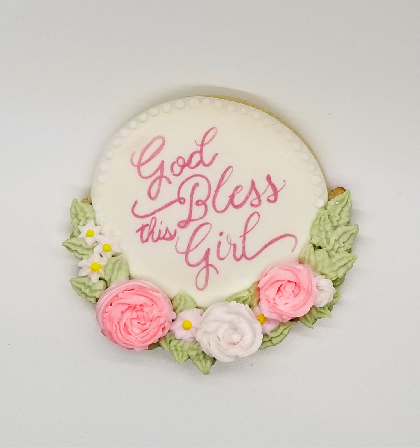Floral Plaque Cookie Cutter, Baptism Cookie Cutter